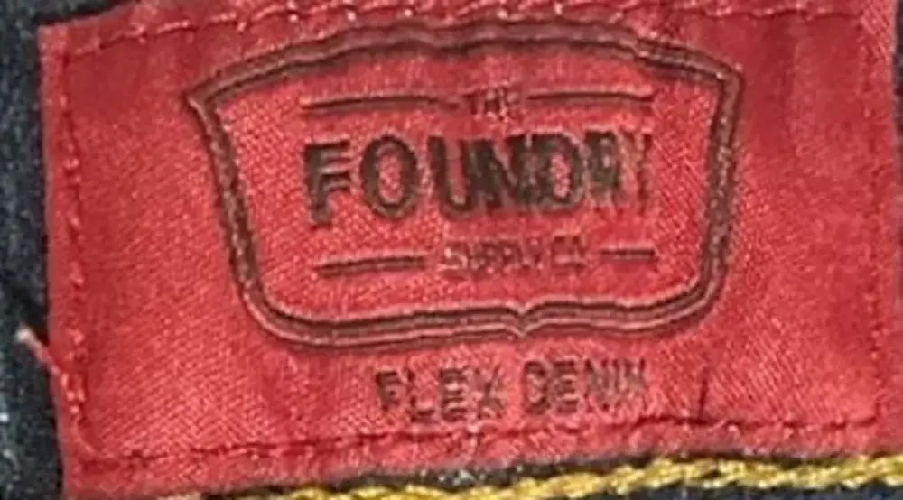The Foundry Supply Co. Men's Mid-Rise Straight Fit Jeans, Size 34x32, Blue Denim